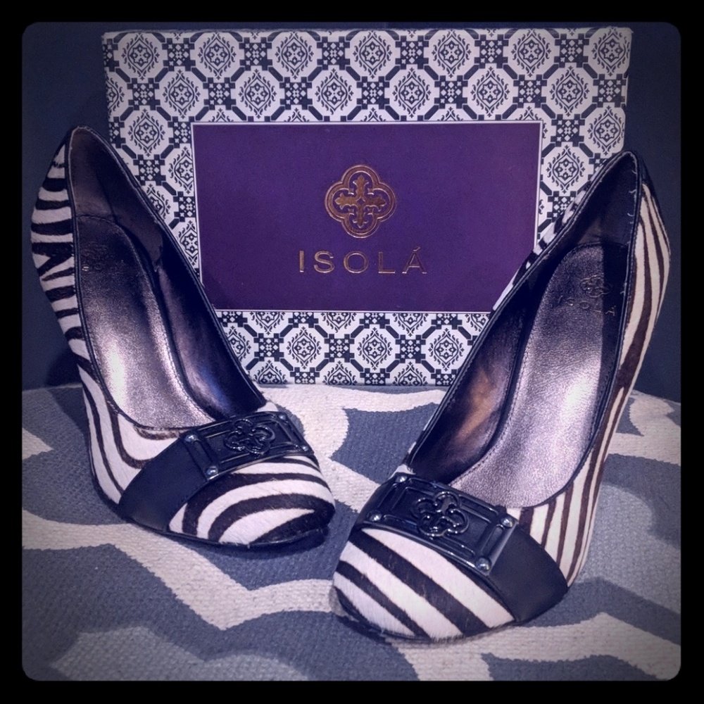 Isola Zebra Print Heels